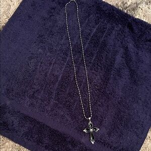 Black Cross Pendant Necklace